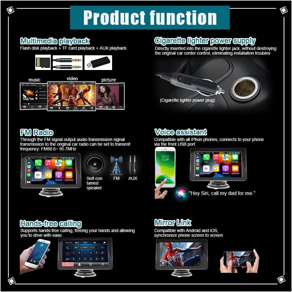 Pluggy CarPlay 7” (2025) – Conecta, Fixa e Transforma o Teu Carro!