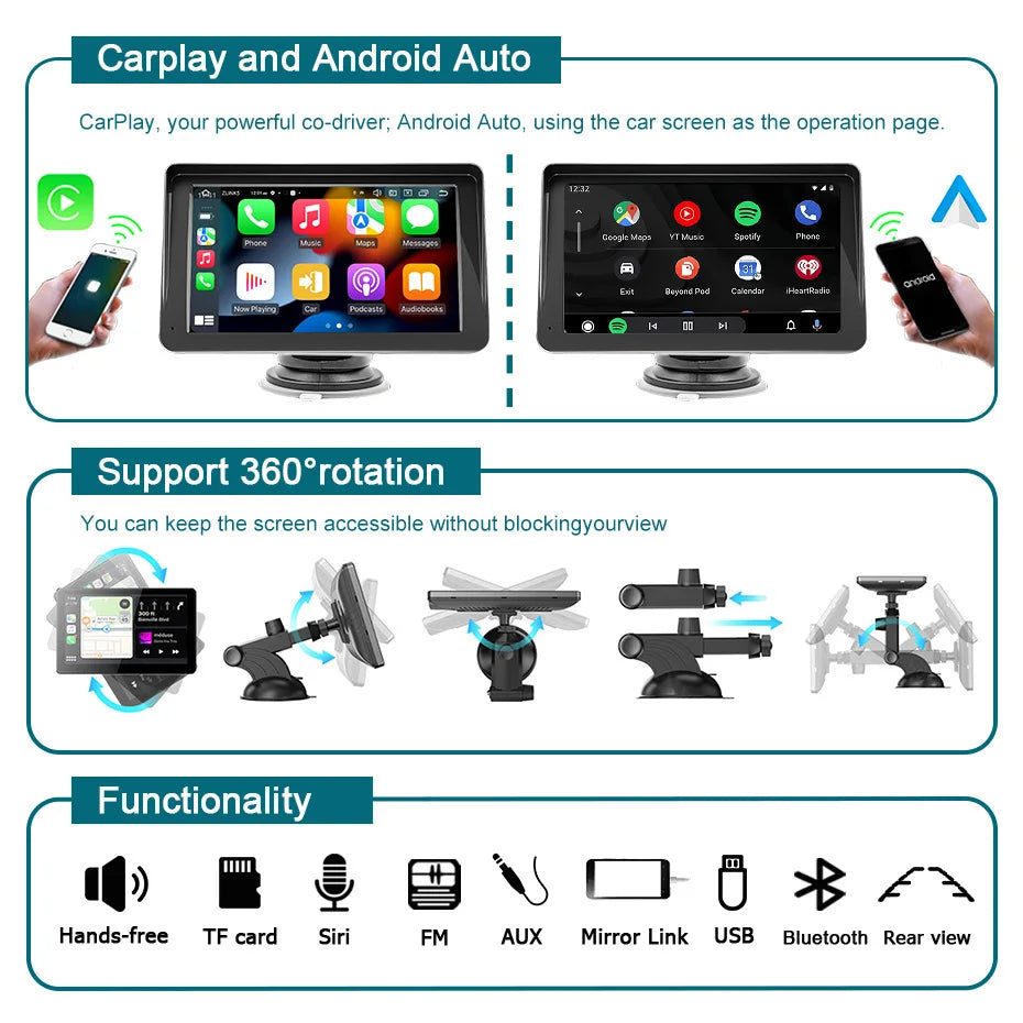 Pluggy CarPlay 7” (2025) – Conecta, Fixa e Transforma o Teu Carro!